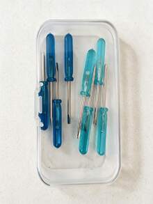 9-In-1 Mini Screwdriver Set (4 Flathead, 4 1 Plastic Box), Suitable For Toy Repair And DIY - Includes 2mm Micro Flathead And Screwdrivers, Designed For Hobbyists And Craft Practice (No Electricity Required) - Multicolor - View 9