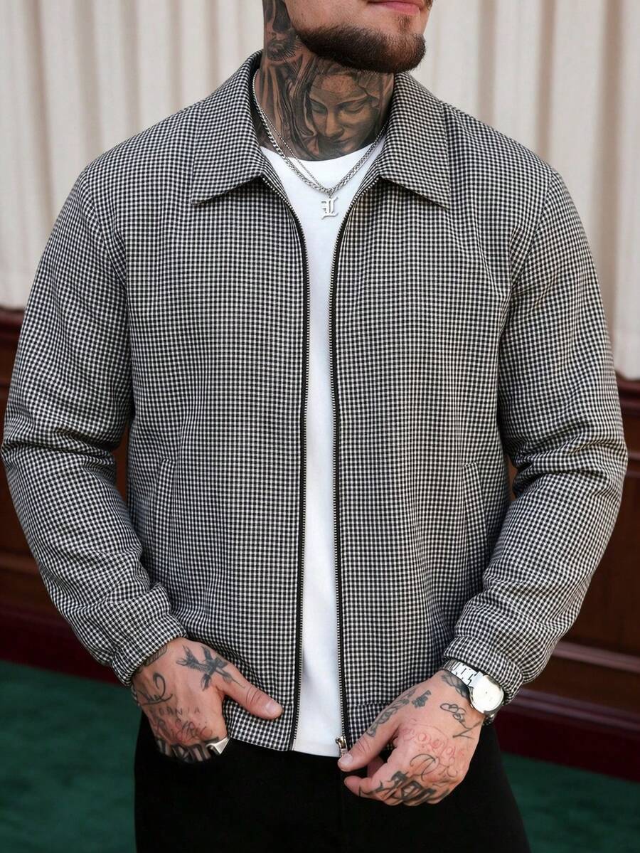 Men's Spring/Autumn Casual Commute Fashion Versatile Plaid Jacket for ...