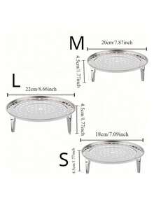 3pcs Stainless Steel Steamer Rack Set, Detachable Legs Steamer Tray, Durable, Multi-Layer Round Steamer Insert For Soup Pot, Dishwasher , Suitable For Dumplings, Seafood, Buns, Meat, Home Use - View 5