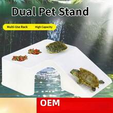Turtle Basking Platform, Climbing Ramp, Resting Area, Integrated Filtration System For Turtle Tanks, Landscape Design, Turtle Enclosure With Climbing Slope And Ladder, Basking Lamp, And Hideout Villa. - Multicolor - View 1