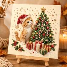 مجموعة رسم اللؤلؤ والألماس DIY لعيد الميلاد، تشمل لؤلؤًا دائريًا ملونًا وأحجار الراين، مجموعة فن اللؤلؤ والألماس اليدوية للبالغين والمبتدئين، هدية العطلات - أطقم - مشاهدة 2