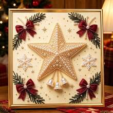 DIY Christmas Pearl And Diamond Painting Set, Including Colorful Round Pearls And Rhinestones, Handmade Pearl And Diamond Art Set For Adults And Beginners, Holiday Gift - Sets - View 5