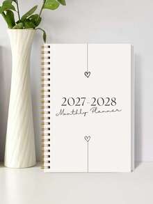 中性週計畫/月計畫筆記本，2027-2028學年月計畫，附備忘功能，辦公與返校用品，成人禮物，教師禮物 - 彩色 - 查看 4