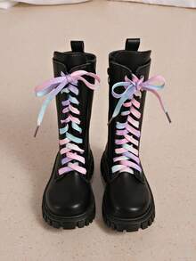 New Autumn/Winter Kids' Fashion Flat Side-Zip Casual Boots, Long Riding Boots For Girls - Black - View 3