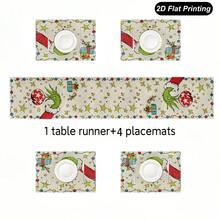 The Grinch Table Runner & Placemat Set , Christmas Table Runner, 13 * 72 Inches Tablecloth For New Year, Winter, Christmas Decoration, Home Party Table - Multicolor - View 7