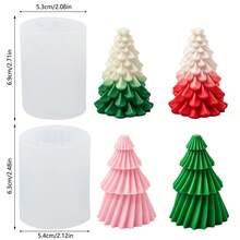 2pcs Christmas Tree Candle Silicone Mold, Christmas Holiday Decoration Mold, Candle Plaster Aromatherapy Ornament DIY Silicone Mold - White - View 10
