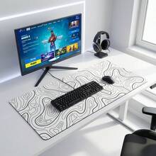 Black & White Line Pattern Extra Large Mouse Pad, Gaming Desk Mat, Large Keyboard Pad, Washable, Rubber Non-Slip Bottom, Gift Mouse Pad, Desktop Protector, Study Desk Mat, Multiple Sizes Available, Computer Keyboard Pad, Laptop Pad - View 23