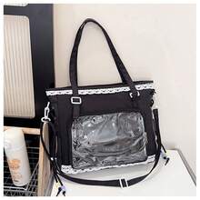 4pcs Lace Transparent Storage Bags, Japanese Style Badge Display Bags, Student Stationery & Miscellaneous Storage Bags, Transparent Lace Edge Storage Bags, Girly Badge Display Ita Bag, Student Desk Organizer, Birthday Gift - Multicolor - View 11