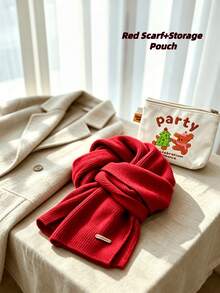 1pc Women's Winter Knitted Scarf, Minimalist Fashion Versatile, Classic Design, Flattering Face Shape, Soft Skin-Friendly Fabric, Daily Wear, Holiday Gift - Multicolor - View 8