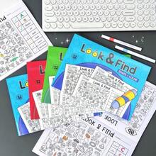 Tachimi 1pc Leisure Look & Find Activity Workbook, Hidden Object Puzzle Game & Coloring Worksheets, Great For Kids After‑School Relax, Parent‑Child Leisure Time, Long Journey & Party Giveaway - Multicolor - View 5