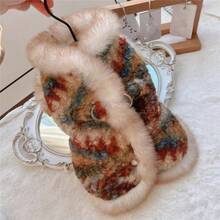 Rompi Hewan Peliharaan Bergaya Vintage, Mantel Anjing Berbulu, Cincin Pengikat, Pakaian Hangat Musim Gugur dan Musim Dingin untuk Anjing Kecil - MultiWarna - View 2