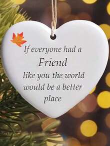 1pc New Friendship Hanging Ornament, 2D Flat Friendship Pendant, Wind Chime Decoration, Suitable For Christmas Tree Decoration And Year-Round Home Decor, Perfect Gift For Friends, Meaningful Keepsake, Flat Hanging Ornament - Multicolor - View 7