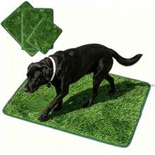 1pc Washable Dog Grass Pad - Reusable, Pet Training Artificial Turf With Non-Slip Backing. Easy To Clean Mat, Suitable For Indoor/Outdoor Use. Grass Blade Length: Approx. 2 Cm. - Multicolor - View 2