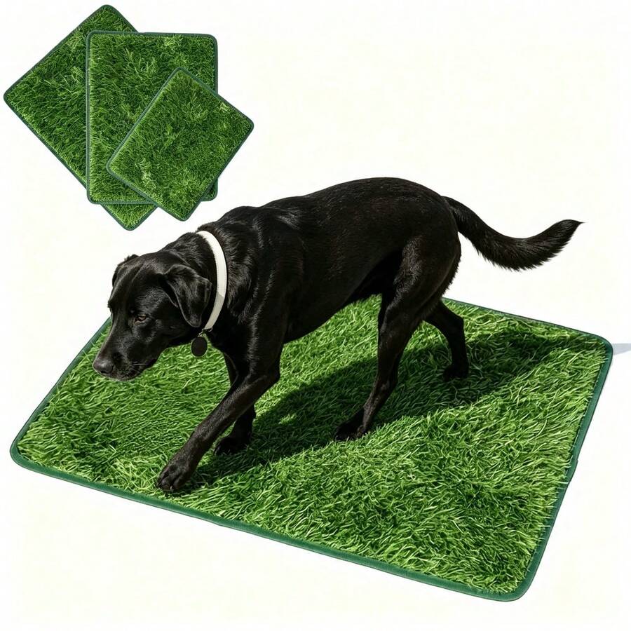 1pc Washable Dog Grass Pad - Reusable, Pet Training Artificial Turf With Non-Slip Backing. Easy To Clean Mat, Suitable For Indoor/Outdoor Use. Grass Blade Length: Approx. 2 Cm.