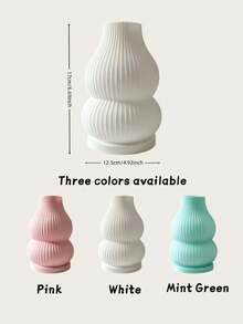 1pc Vintage Textured Gourd-Shaped Lamp Shell, White Vertical Stripe Soft Light Lampshade, Desktop Decorative Small Table Lamp Compatible Lampshade (Light Source Not Included) - Gourd Lampshade - View 10
