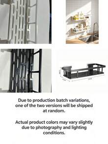 Large Capacity Wall-Mounted Shower Caddy, No-Drill Bathroom Storage Rack, Toiletries Organizer, Multi-Functional Kitchen Storage Rack, Strong Load-Bearing, Stable And , Space-Saving, Quick Installation, Multi-Layer Shelf - Multicolor - View 8