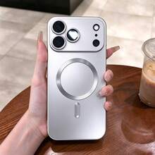 磨砂金屬磁吸手機殼，適用於 iPhone 18 Pro Max 18 Pro，軍規級防摔防震保護殼，附相機鏡頭保護蓋，超薄防震手機殼，兼容 17 Pro Max 16 Pro Max 16e 17e 15 14 Plus 13 12 11 - 銀色 - 查看 9