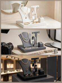 Velvet Jewelry Display Tower, Multi-Layer Storage Rack, Suitable For Countertop Display Cabinet - Multicolor - View 3