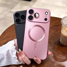 磨砂金屬磁吸手機殼，適用於 iPhone 18 Pro Max 18 Pro，軍規級防摔防震保護殼，附相機鏡頭保護蓋，超薄防震手機殼，適用於 iPhone 17 Pro Max 16 Pro Max 16e 17e 15 14 Plus 13 12 11 - 粉色 - 查看 8