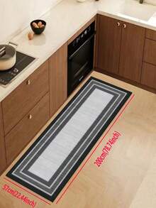 1 Pc Reframed Border Pattern Kitchen Mat, 3.5 Mm Soft Rubber That Absorbs Water And Is Easy To Clean. Suitable For Corridors, Bathrooms, Living Rooms, Outdoor Door Mats, And Toilets. Useable Throughout The Year And For Various Holidays. - Multicolor - View 17