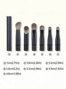 6/3/1pc Mini Travel Makeup Brush Set With Transparent Case, Includes Contour Brush, Concealer Brush, Eyeshadow Brush, Eyebrow Brush, Convenient For Travel, Soft And Multi-Functional, Meets Daily Makeup Needs - Black - View 7
