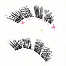 DOUDOUTIAN 52 Clusters Star Candy Manga 6D Layered Lash Clusters, C Curl Gradient Length 7-12mm, Natural Salon Grafting Effect, Drooping Tail Wild Wispy Lashes, Reusable, Create Manga Big Eyes - C - View 10