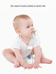1pc Infant Hands-Free Standard Neck 240ml PP Baby Bottle Water Bottle Gravity Ball Straight Bottle Anti-Colic - 240ml - View 5
