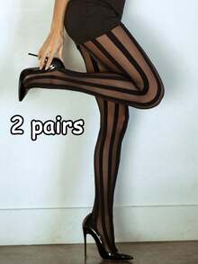 1/2/3 Pairs Women's Summer Thin Breathable Fruit Watermelon Striped Socks - Black - View 7