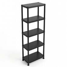 Snap Lock Tool-Free Assembly Plastic Storage Shelving Unit, Black 3/4/5 Tier, Heavy Duty Rack For Garage, Warehouse, Shed & Workshop - Black - View 7