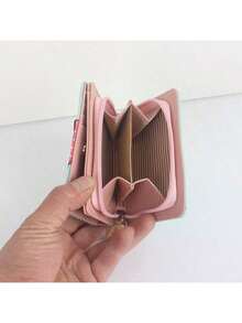 2026 New Korean Style Girls Short Wallet, 2-Fold Mini Cute Student Fresh Zipper Cat Leather Purse - Green - View 5