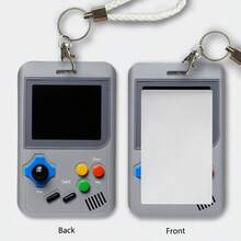 1pc Push-Pull Card Holder Keychain, School Bus Game Machine Pattern ID Card Holder, Identity Work Badge, Card Protective Cover, Push-Pull Sliding Design, Suitable For School, Doctor, Office Workers - A - View 5