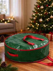 Red Christmas Decoration Wardrobe Storage Bag, Large Capacity Foldable Storage Box, Christmas Decoration Portable Tote Bag, Holiday Party Supplies Home Wardrobe Storage Organizer, Travel Essentials, Room Decor - View 7