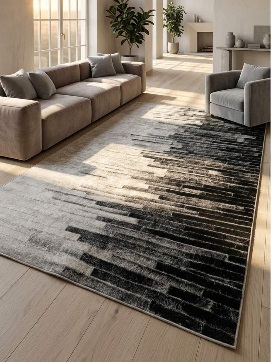 Non-Slip, Washable, Digitally Printed Rug, Runner, Kitchen Rug - Black - View 1