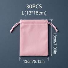 30pcs Pink Velvet Small Jewelry Bags With Drawstring - Soft Gift Storage Bags, Suitable For Wedding Favors, Party Gifts, Valentine's Day, Anniversary Souvenirs And Jewelry Storage, Also Suitable For Mother's Day, Bridesmaid Gifts, Graduation Gifts, Birthday Gifts, Wedding Gifts And Other Occasions. - Pink - View 9