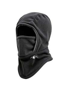 1pc New Autumn/Winter Mountain Pattern Print Fleece Lined Balaclava Hat, Unisex Warm Hooded Hat Suitable For Daily Outdoor Cycling Wear - Multicolor - View 3