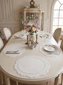 1pc 12.2cm Silicone Non-Slip Table Mat, Nordic Style Western Meal Placemat, Coaster, Washable, Easy To Clean, Wipeable, Non-Slip, Sweet Love, Elegant Table Mat, Table Setting, Kitchen Table Mat, Holiday Wedding Decoration - Multicolor - View 11