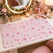 1pc Pink Cherry Blossom Mouse Pad, Sakura Flowers And Falling Petals Pattern Extended Desk Mat For Home Office And Gaming, Sizes S/M/L/XL - View 7