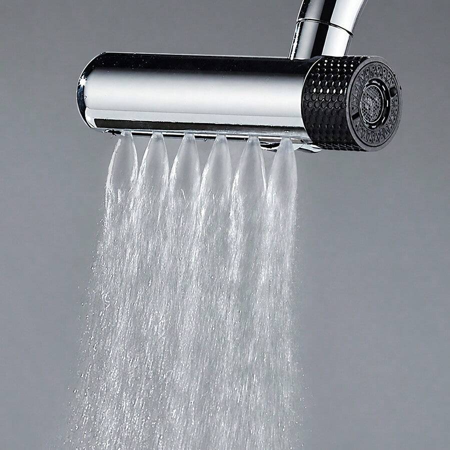1pc Multi-Functional Faucet Adapter, 6 Water Output Modes, Suitable For Bathroom Bathtub Washbasin Kitchen Faucet, Sink Faucet Replacement Accessory, Home Essential