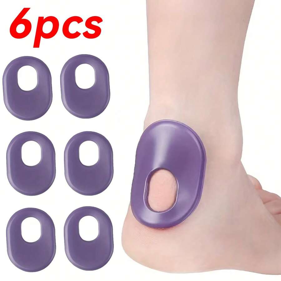 6pcs Silicone Foot Protection Pads, Comfortable, Soft, High Elasticity, Durable, Anti-Friction, Suitable For High Heels, Soft Forefoot Pads And Heel Pads - Purple - View 1