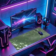 Olive Green Chinese Floral Ink Wash Gaming Mouse Pad Large Desk Mat, Non-Slip Rubber Base With Stitched Edge, XL Extended Computer Keyboard Desk Pad 35.4x15.7 Inch, Table Mat For Home Office & Gamers, Ideal Gift For Men Women - View 4