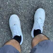 Nik Air Force11 Low White Leather Fashion Sneakers | Timeless Lifestyle For School Campus - White - View 2