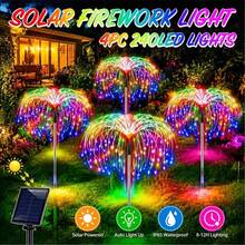 6-Pack, 4 Packs, 1-Pack Solar Garden String Lights, 8 Modes Outdoor 480/320/240/60 LED String Lights, Solar Patio Lights, Suitable For Gardens, Paths, Festivals, Courtyards, Backyards, Sidewalks And Parties - Solar-powered Fireworks Lights - View 2