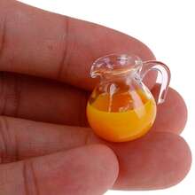 Dollhouse Decor, Mini Realistic Glass Container Milk Orange Juice, Micro Landscape Handmade Craft, Perfect Gift For Holidays, Model Collectibles - Orange Juice Set - View 5