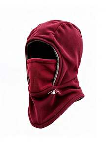 1pc New Autumn/Winter Mountain Pattern Print Fleece Lined Balaclava Hat, Unisex Warm Hooded Hat Suitable For Daily Outdoor Cycling Wear - Multicolor - View 6