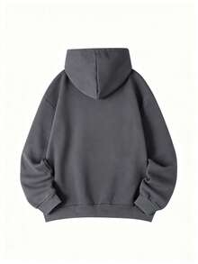 Women's Autumn/Winter New Loose Minimalist Solid Color Casual Fashion Versatile Zip-Up Sweatshirt Jacket - Dark Grey - View 4