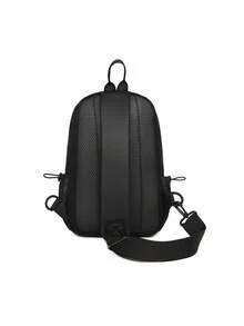 New Casual Men's Shoulder Bag, Chest Bag, Commuting Backpack, Fashionable , Cycling Motorcycle, Outdoor Sports Small Bag - Black - View 6