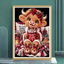 1PC DIY 5D Diamond Painting Kit Cute Calf Pattern - Round Full Diamond Art Mosaic Craft, Home Wall Decor, Frameless - No Frame - View 2
