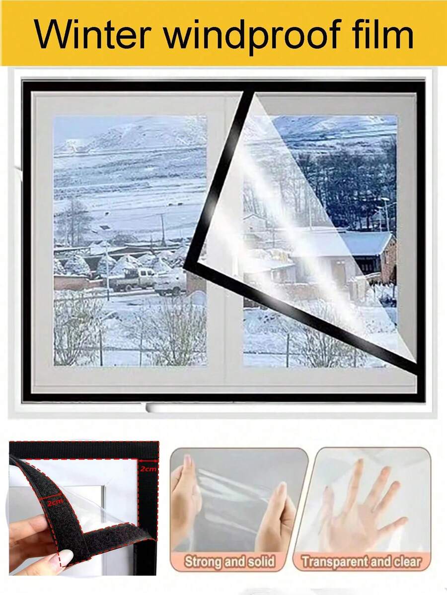 Indoor Windproof And Warm Windows In Winter, Thermal Insulation Film, Transparent Film,Screen Window, Door Curtain,No Drilling Required, Easy To Install - Winter Windproof Film - View 1