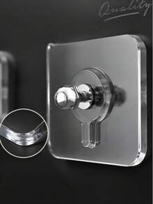 10pcs/4pcs/20pcs Wall Hook Set Bathroom Kitchen Accessories Holder Towel Hook Key Hook - Clear - View 5