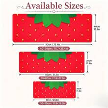 1pc Giant Strawberry Mouse Pad, Bold Red Fruit And Green Leaf Pattern Extended Desk Mat For Home Office And Gaming, Sizes S/M/L/XL - View 5